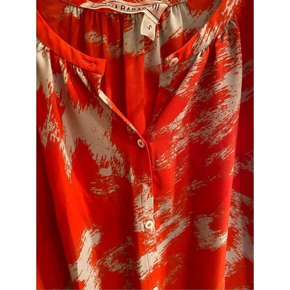 Yoana Baraschi Orange and White Flowy Top size small - Picture 3 of 6